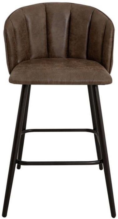 International Furniture Direct Tamesis Brown/Matte Black 30" Barstool-1