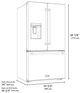ZLINE Autograph Edition 36" 28.9 Cu. Ft. Black Stainless Steel Standard-Depth French Door Fingerprint-Resistant Refrigerator with External Water Dispenser and Dual Ice Maker in Champagne Bronze Helix Handles-1