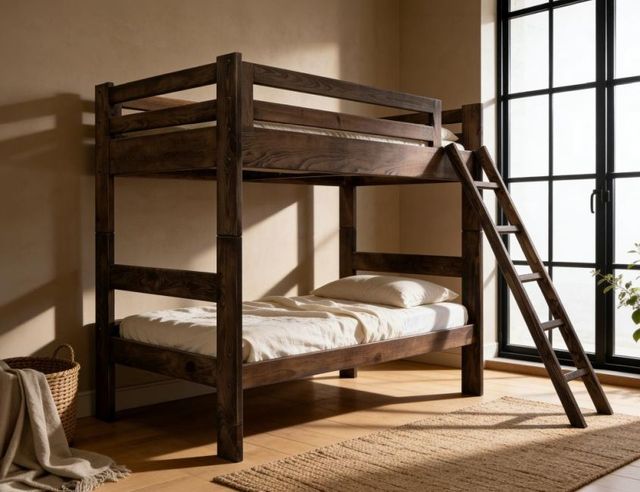 International Furniture Direct Forte Brown Youth Twin Bottom Bunk Bed-2