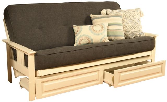 Kodiak Furniture Monterey Linen Charcoal/Antique White Full Storage Futon with Mattress-0