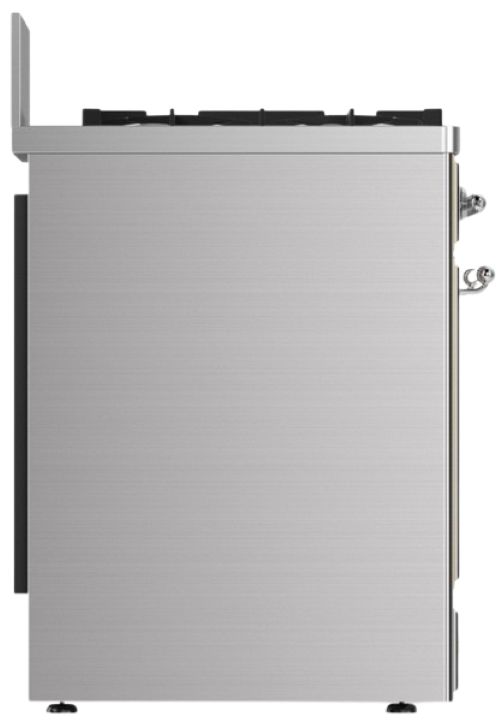 Ilve® Majestic III 30" Stainless Steel Pro Style Dual Fuel Natural Gas Range with 5 Black Brass Burners and Chrome Trim-3