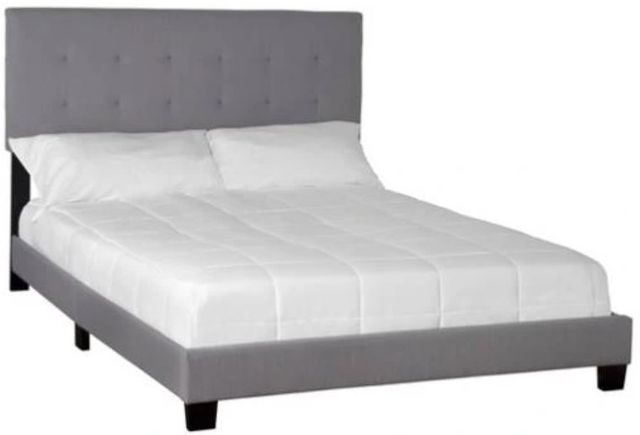 Bernards Eden Gray Upholstered Queen Panel Bed in a Box-0