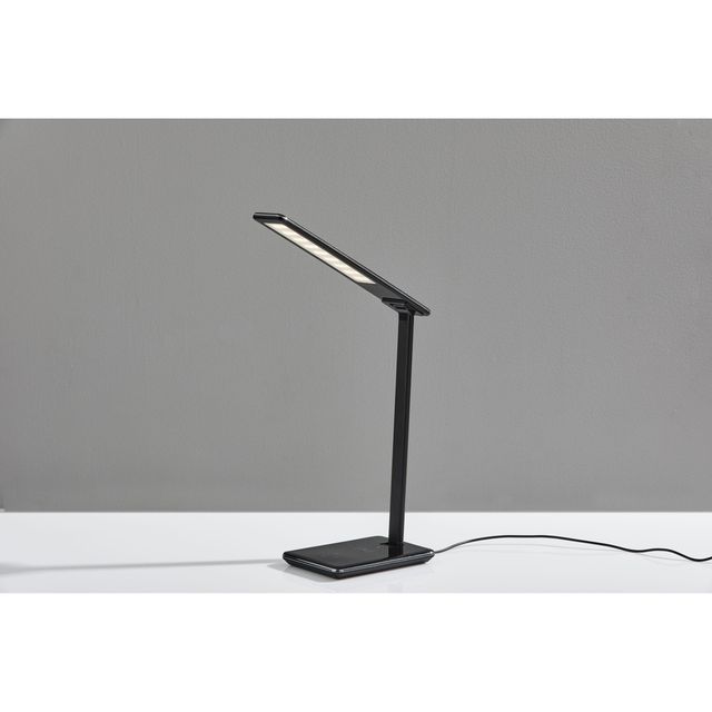 Adesso® Declan Glossy Black Led Adessocharge Wireless Charging Multi-Function Desk Lamp-1