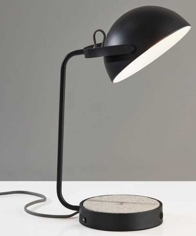 Adesso® Brooks Black Charging Desk Lamp-1