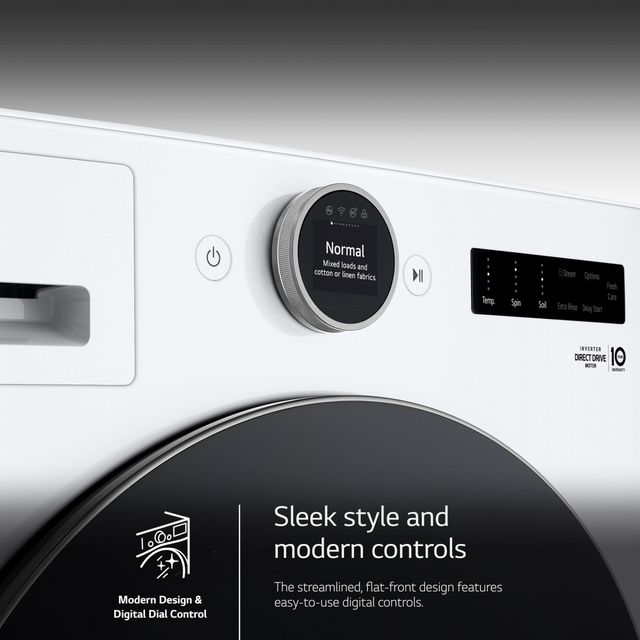 LG White Front Load Laundry Pair-5