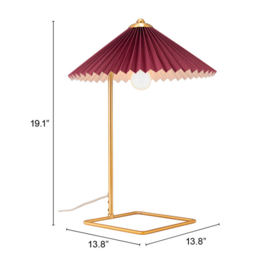Zuo® Modern Charo Red Table Lamp-2