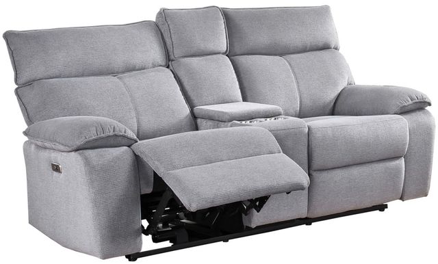 Mazin Furniture Casper Grey Power Double Reclining Loveseat with Console-1