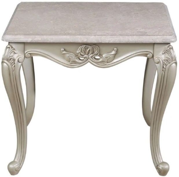 New Classic® Home Furnishings Monique Marble Top End Table with Champagne Base-2