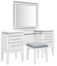 Liberty Furniture Reflections 3-Piece Gray/Pearl White/Rhinestone Vanity Table Set-0