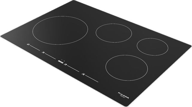 Fulgor Milano® 700 Series 30" Black Induction Cooktop with Brushed Aluminum Trim-3