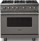 Viking® 5 Series 36" Damascus Gray Pro Style Gas (LP) Range with Polished Chrome Trim-3