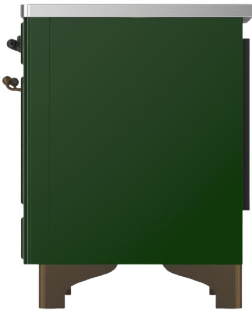 Ilve® Majestic III 40" Emerald Green Pro Style Induction Range with Triple Glass Door and Burnished Trim-3