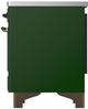 Ilve® Majestic III 40" Emerald Green Pro Style Induction Range with Triple Glass Door and Burnished Trim-3