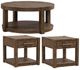 Liberty Furniture Broadmore 3-Piece Cobblestone Brown Accent Table Set-0