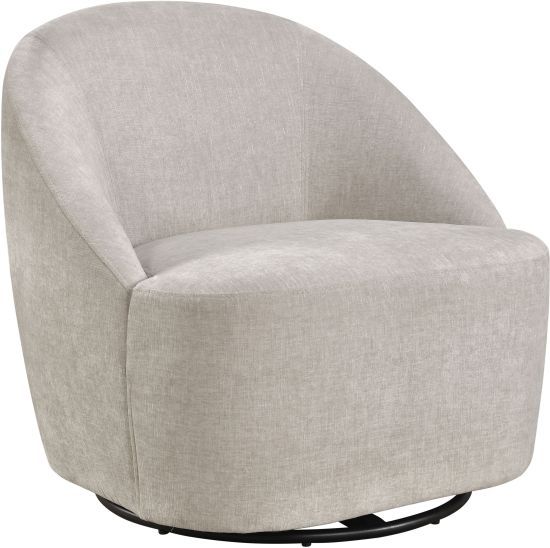 Coaster® Leon Beige Upholstered Swivel Accent Chair-0
