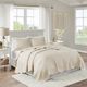 Olliix by Madison Park Cream Full/Queen Tuscany 3 Piece Reversible Scalloped Edge Coverlet Set-4