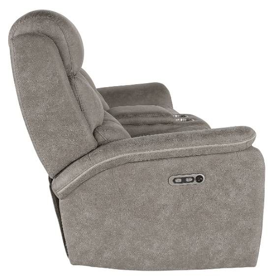 New Classic® Home Furnishings Kamari Gray Power Reclining Loveseat-4