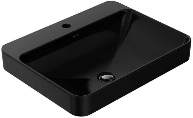 Kohler Vox® Black 23" Rectangular Vessel Bathroom Sink-0