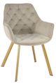 Mazin Furniture Ayami Beige/Gold Dining Arm Chair -0