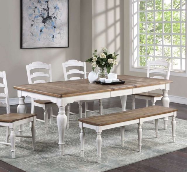 Winners Only® Augusta Rustic Brown/White Bench-1