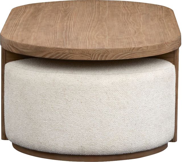 Magnussen Home® Hayden Golden Oat Lift Top Storage Cocktail Table with Casters and 2 Upholstered Stools-3