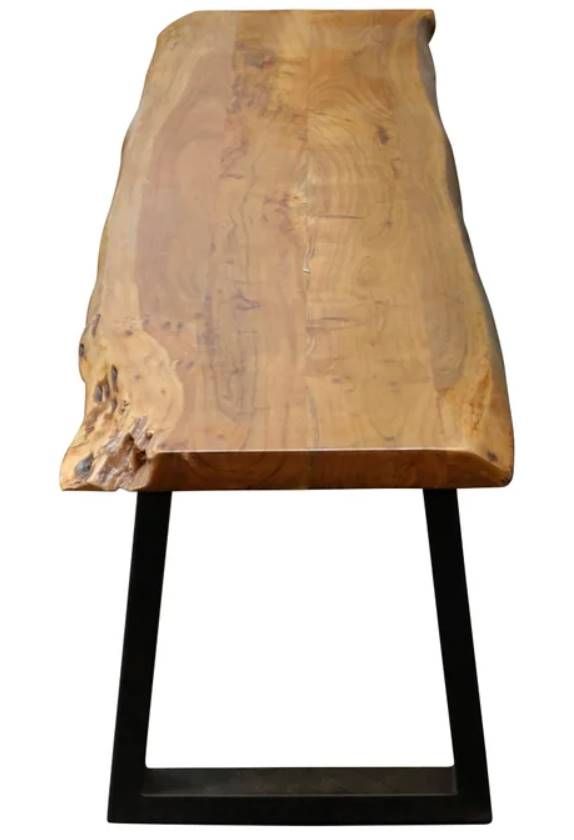StyleCraft Live Edge Black/Brown Bench-1