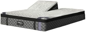 Front view of the Puffy Lux 2.0 Hybrid 12" Medium-Plush Euro Top Split Head King Mattress in a Box
