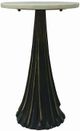 A & B Home White Side Table with Black Iron Base -1