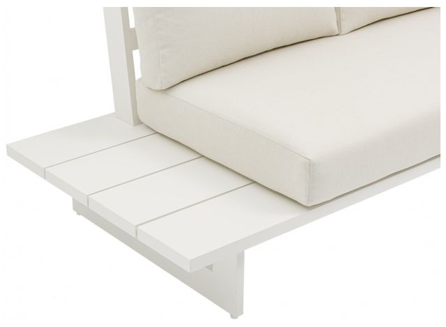 Meridian Furniture Maldives 4-Piece Cream/White Aluminum/Fabric 185" Outdoor Modular Sectional-3