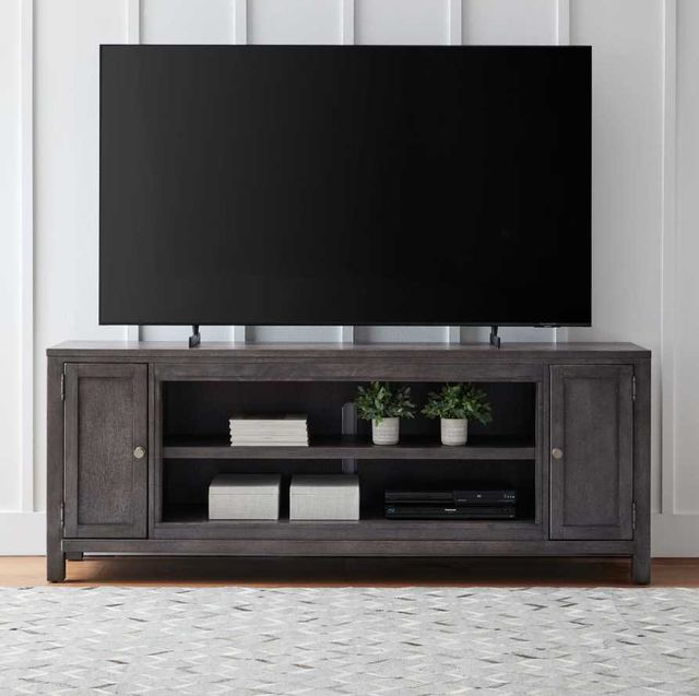 Liberty Furniture Modern Farmhouse Dusty Charcoal 78" Fireplace TV Console-1