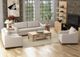 International Furniture Direct Natural Parota Ivory Sofa-1
