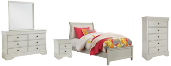 Signature Design by Ashley® Jorstad 5-Piece Gray Twin Sleigh Bed Set-0