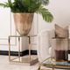 Michael Amini® Savannah Breeze Glass Top End Table with Bright Gold Base-1