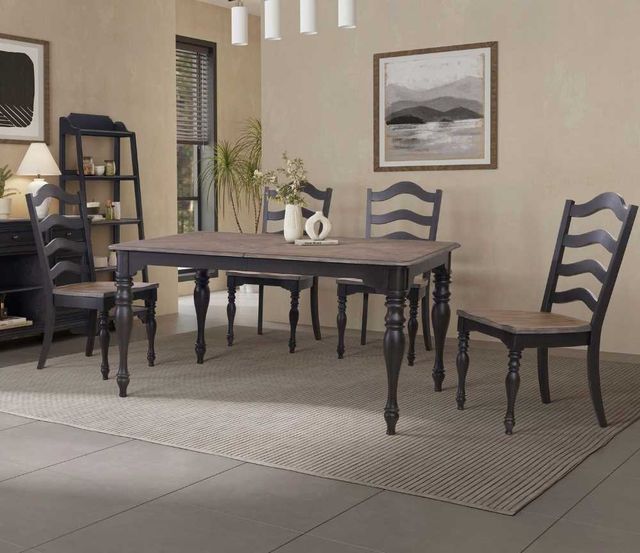 Liberty Furniture Magnolia Manor 5-Piece Antique Black/Weathered Bark Dining Table Set-1