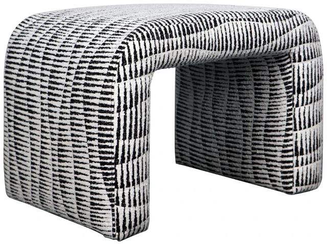 Harp & Finial® Gable Black/White Dash Ottoman-0