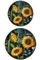 A & B Home 2-Piece Multi-Colored Sunflower Print Decorative Tray Set-0