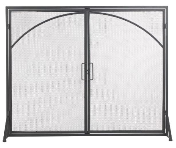 Deco Marche Black Metal Single Panel Fireplace Screen-1