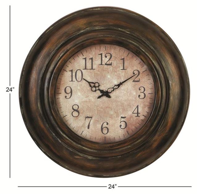 Deco Marche Brown Fluted Wall Clock-3