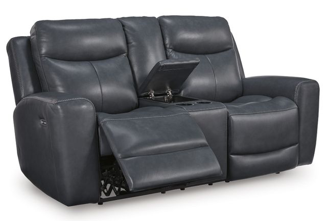 Signature Design by Ashley® Next Move Admiral Power Reclining Console Loveseat with Adjustable Headrest-0