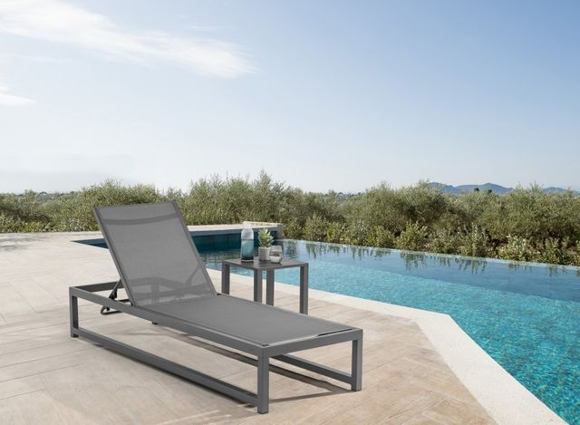 Meridian Furniture Maldives Grey Aluminum Outdoor Patio Adjustable Chaise Lounge Chair-4