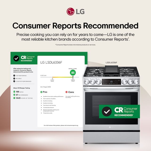 LG 30" PrintProof™ Stainless Steel Slide In Dual Fuel Range-1