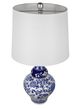 A & B Home Blue/White 14" Ceramic Vase Lamp-1