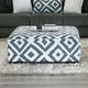 Furniture of America® Loughton Gun Metal/Ivory Ottoman-1