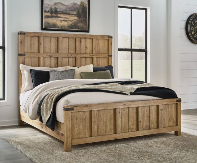Signature Design by Ashley® Ridgester Light Brown King Panel Bed-1