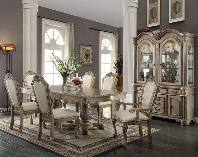 ACME Furniture Chateau de Ville Antique White Dining Arm Chair-1