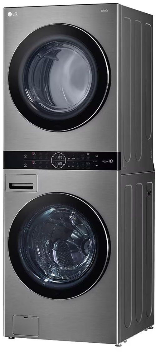 LG WashTower™ Graphite Steel Electric Laundry Center, 5.2 Cu. Ft. Washer, 7.4 Cu. Ft. 3-Way Venting Dryer with Black Tempered Glass Doors-3