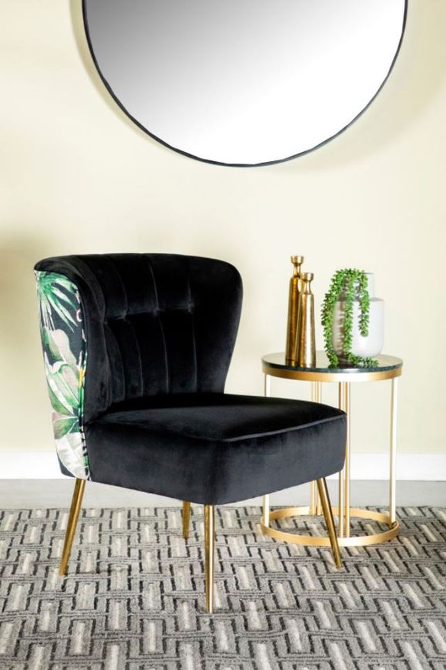 Coaster® Black Tufted Upholstered Accent Chair-1