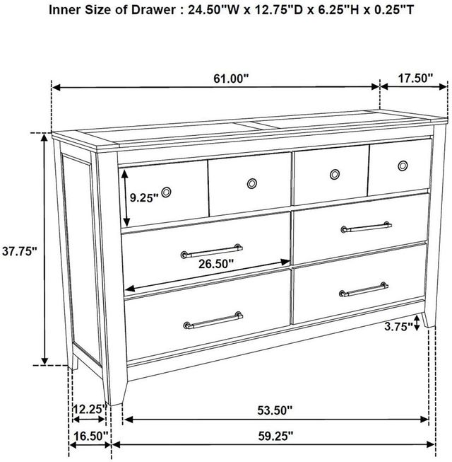 Coaster® Hazlewood Vineyard Oak Bedroom Dresser Cabinet-2