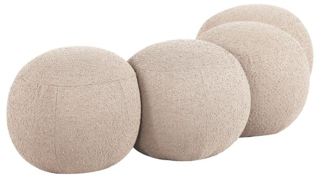 Meridian Furniture Apollo Beige 65" Boucle Fabric Upholstered Bench-2