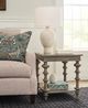 Hammary® Tigbee-Hamilton Glass Top Rectangular End Table with Timberwolf Base-1